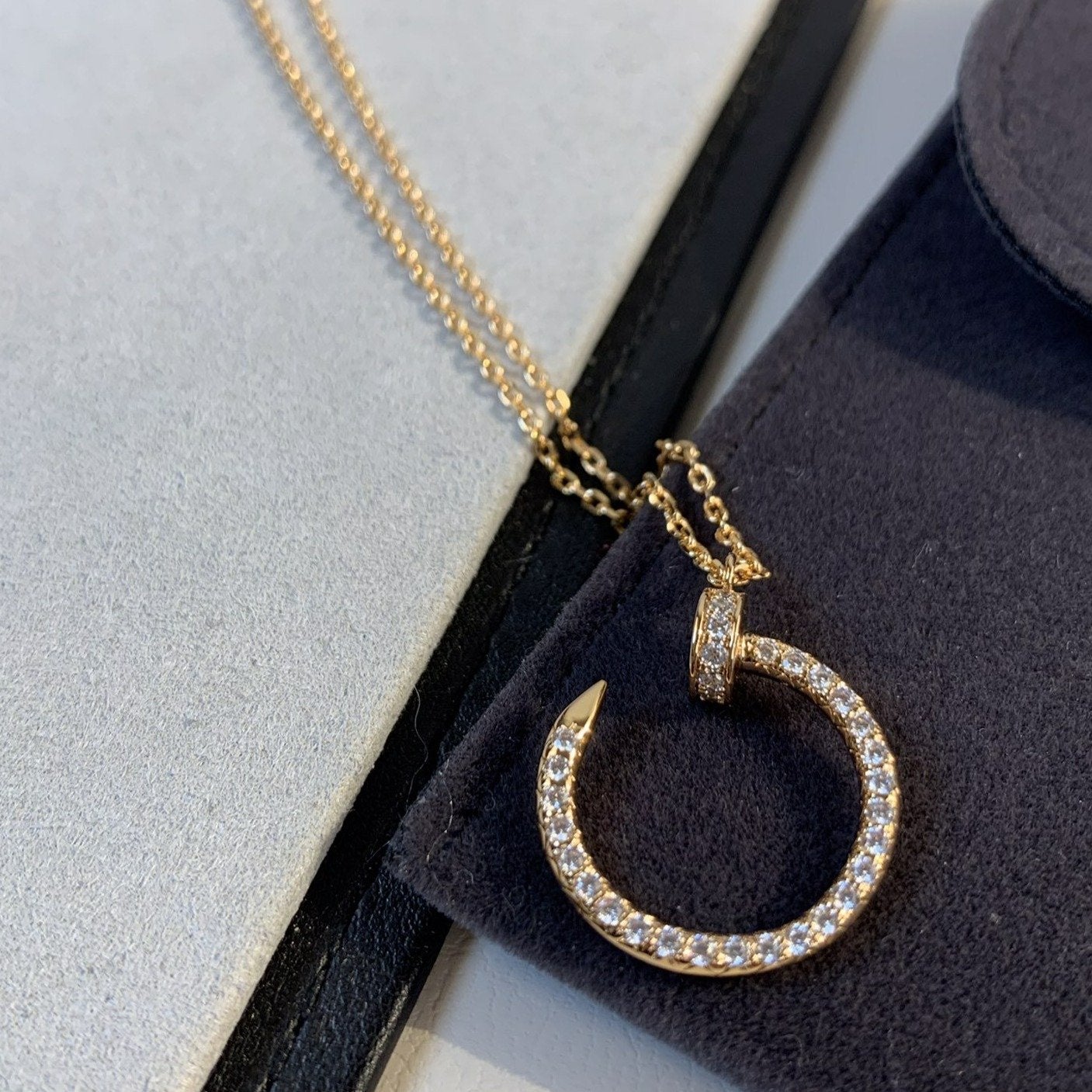 CARTIER JUSTE NECKLACE PINK GOLD DIAMONDS
