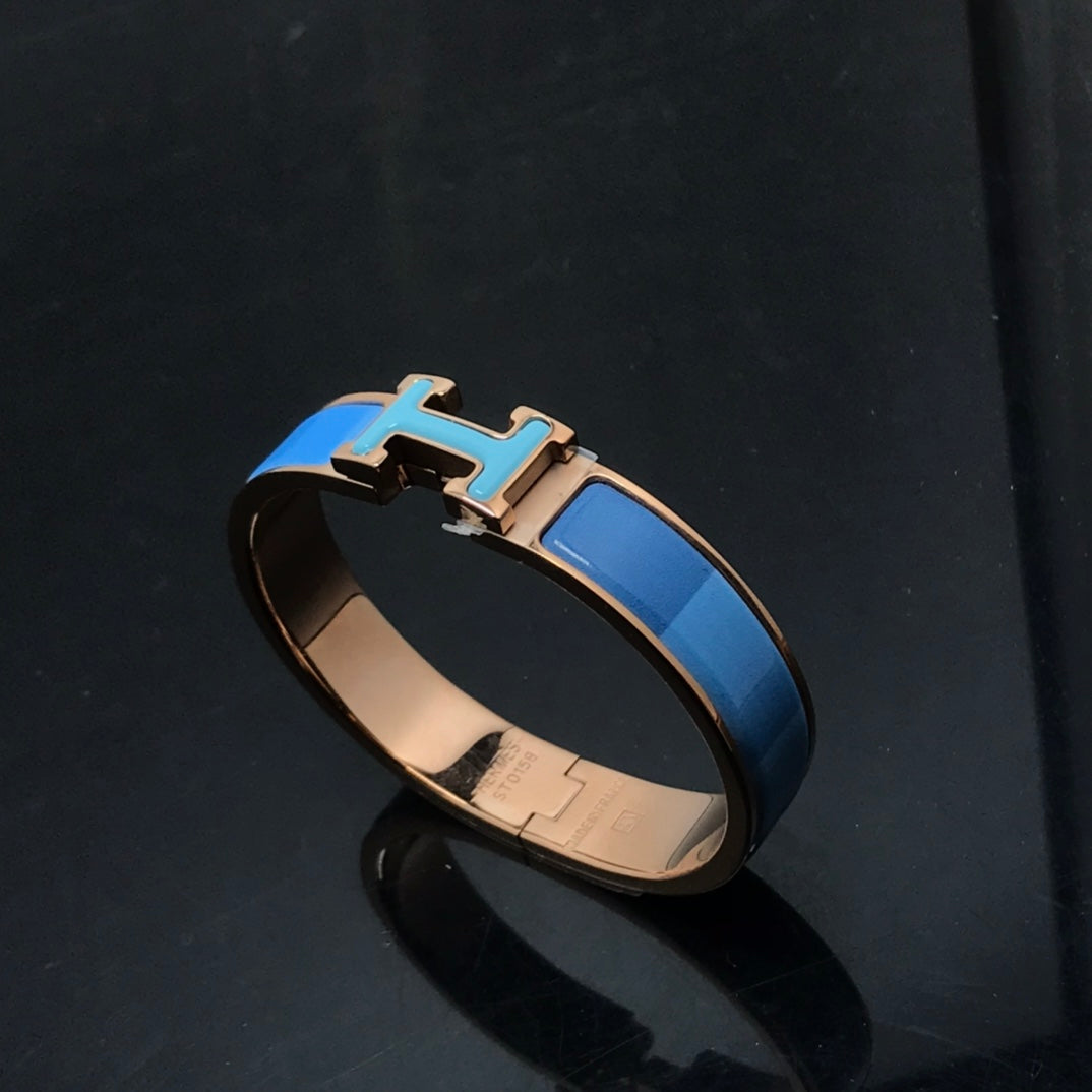 HERMES H BRACELET BLUE RAINBOW CERAMIC