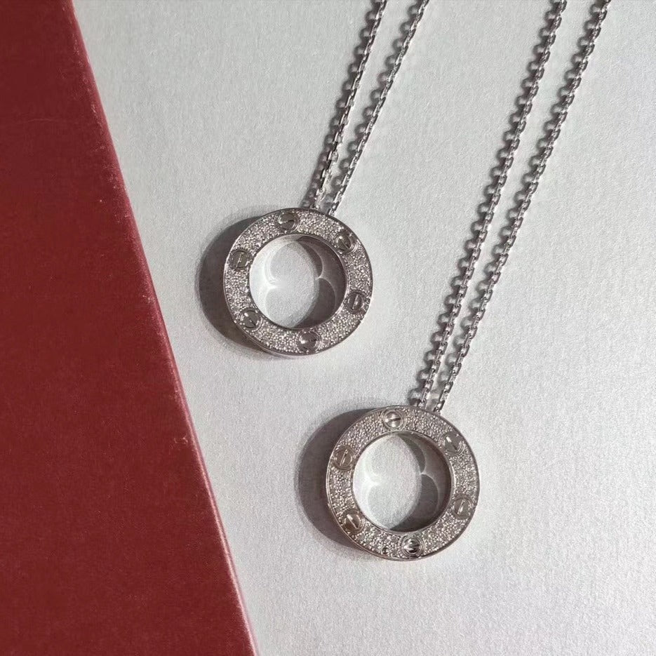 CARTIER LOVE NECKLACE ADJUSTABLE SILVER