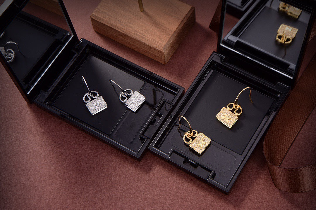 HERMES KELLY DIAMOND EARRINGS