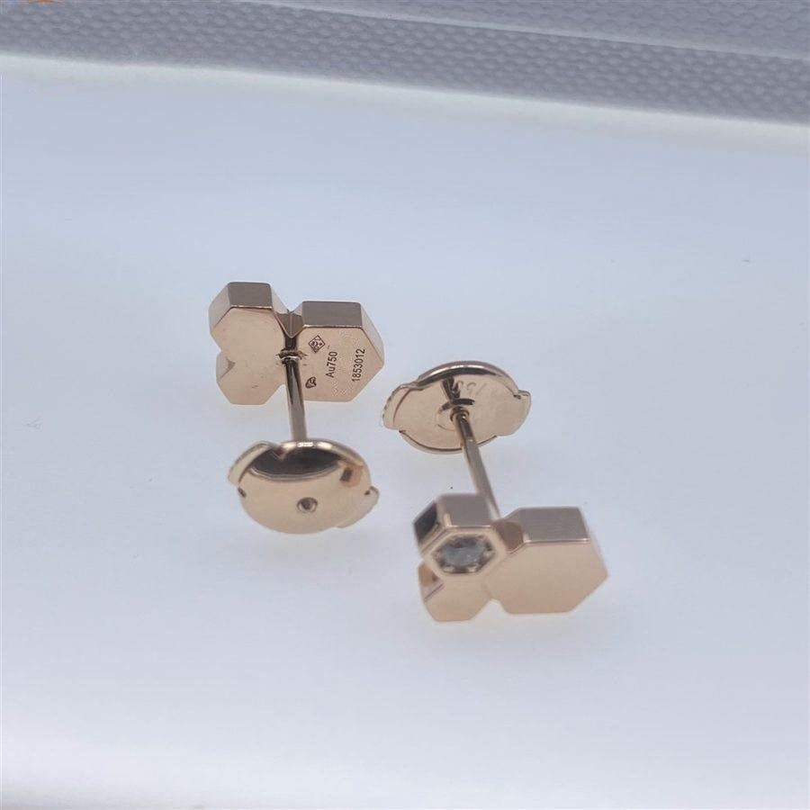 CHAUMET BEE LOVE PINK GOLD DIAMOND EARRINGS