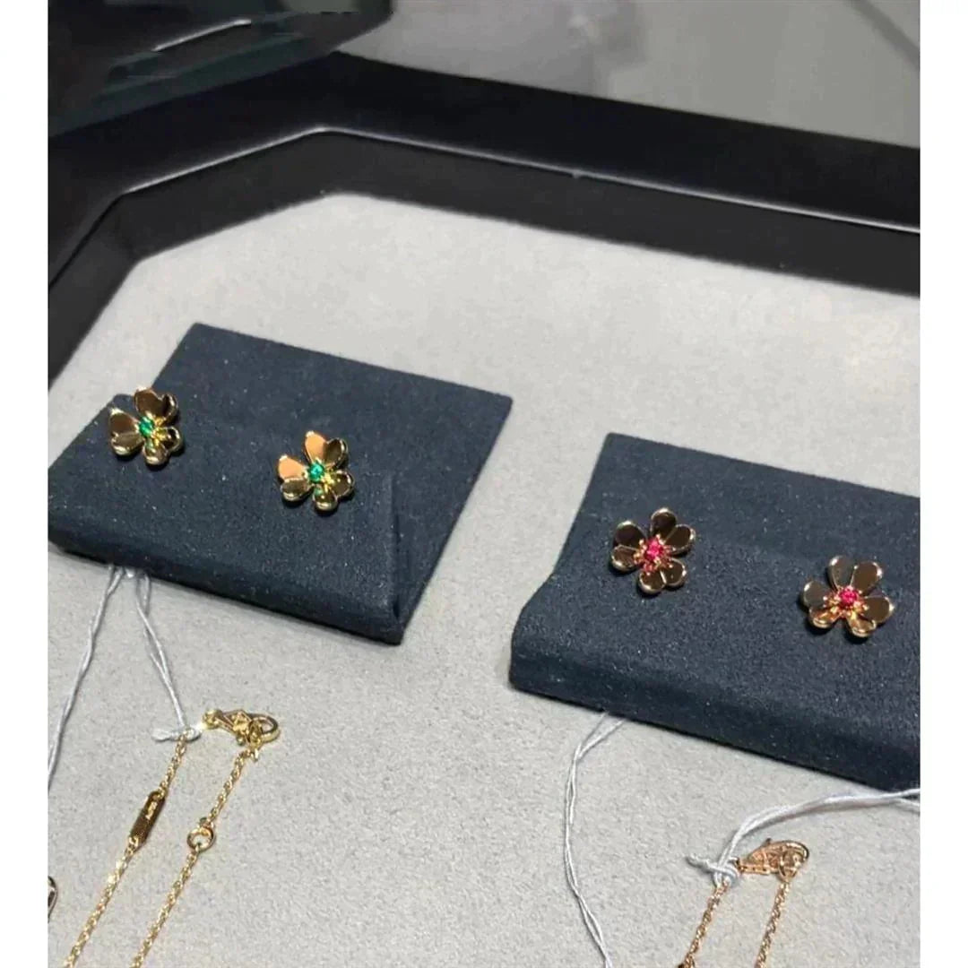 VCA FRIVOLE FLOWER PINK EARRINGS